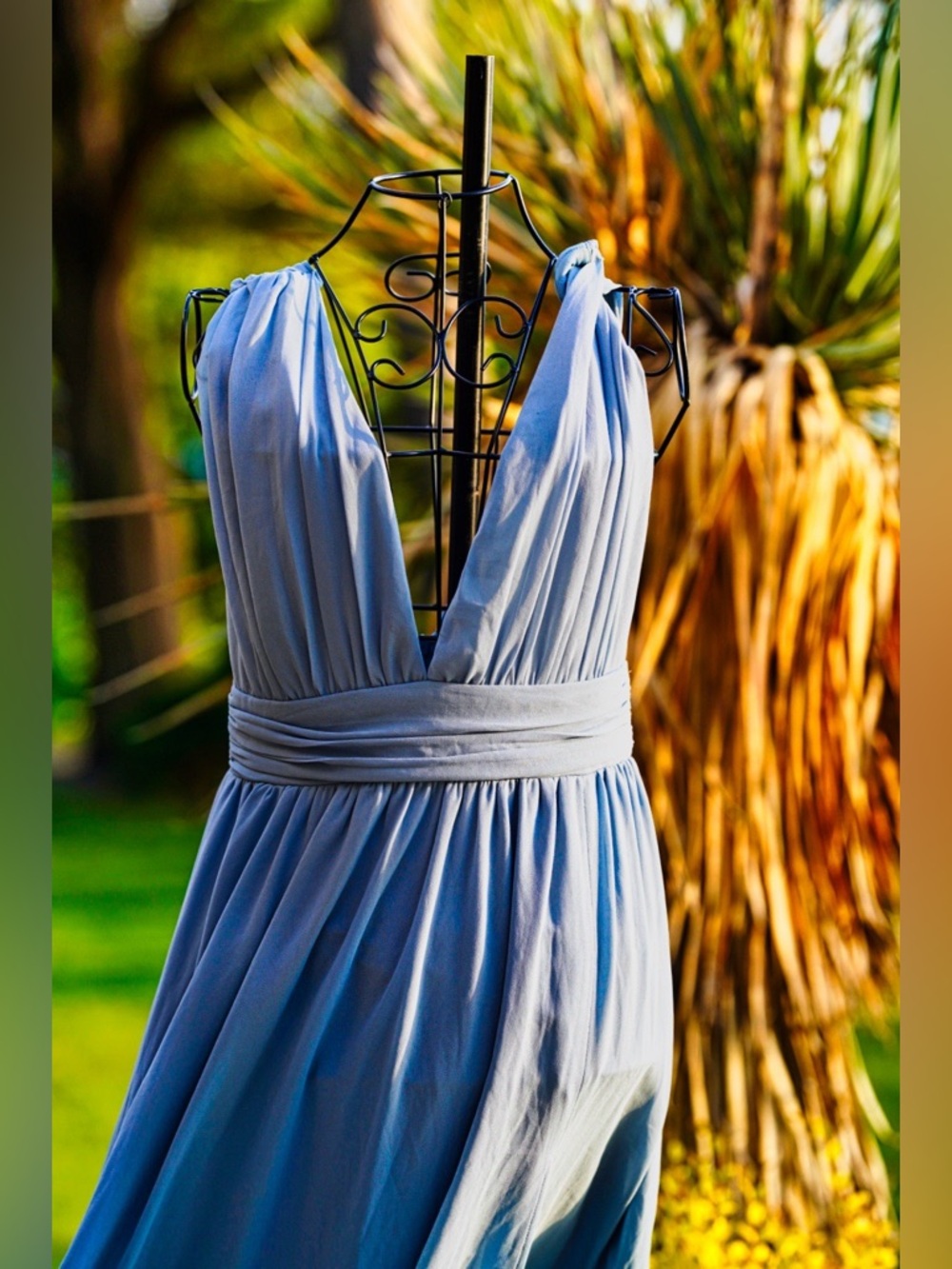 Lulus Infinity Convertible Maxi Dress - Dusty Blue - Size Small - AS IS - Picture 1 of 6